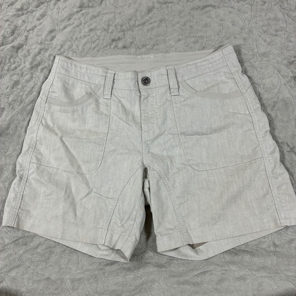 KUHL Women Hiking Splash Shorts Size 6 Gray Cotton Linen Hiking Granola